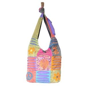 Om Peace and Flower Shoulder Bag